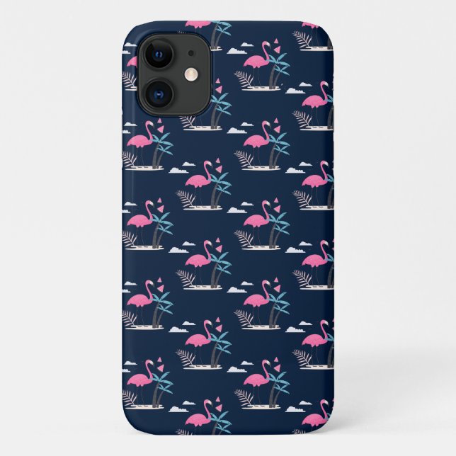 Coques Case-Mate iPhone Tropical Cute drôle motif d'aquarelle flamingo (Dos)