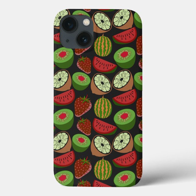 Coques Case-Mate iPhone Tropical fruit seamless pattern colorful (Verso)
