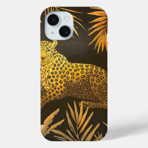 Coque Pour iPhone 15 Tropical Leopard Jungle Motif Safari aventure