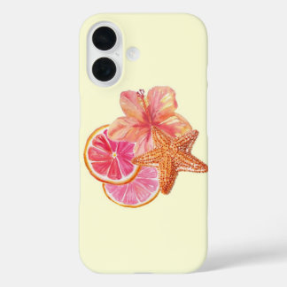 Coque Pour iPhone 16 Tropical Pink Citrus Art