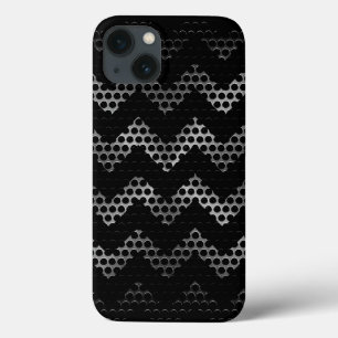 Etui iPhone 13 Trou en acier inoxydable Chevron