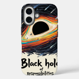 Coque Pour iPhone 16 Trou noir de responsabilités - Espace amusant