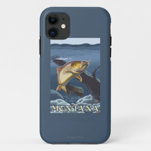 Coque iPhone 11 Truite pêchant la section transversale - Montana