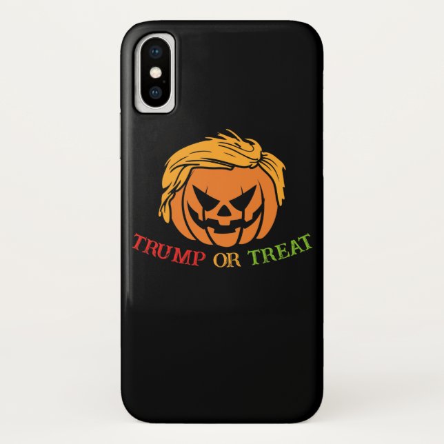 Coques Case-Mate iPhone Trump Ou Traiter L'Halloween Drôle Du Citrouille (Dos)