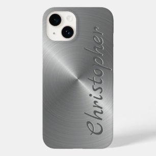 Coque Pour iPhone 14 Ttitane acier inoxydable métal
