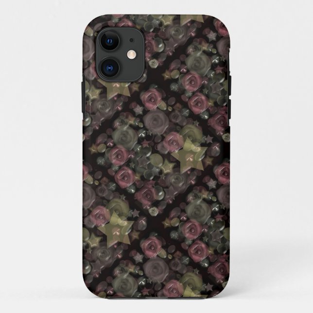 Coques Case-Mate iPhone Tuile de verre 3D roses liquides et étoiles (Dos)