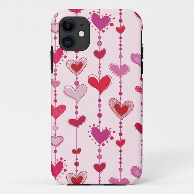 Coques Case-Mate iPhone Tuiles de coeur (Dos)