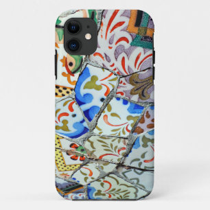 Coque iPhone 11 Tuiles de mosaïque de Guell du parc de Gaudi