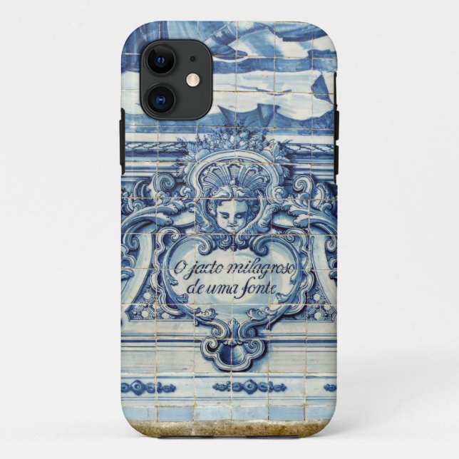 Coques Case-Mate iPhone Tuiles murales portugaises bleues et blanches avec (Dos)