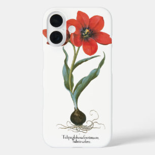 Coque Pour iPhone 16 Tulipe de jardin rouge vintage printemps par Besle