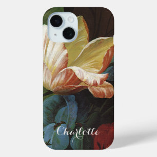 Coque Pour iPhone 15 Tulipe de jardin vintage en Fleur, Fleurs baroques