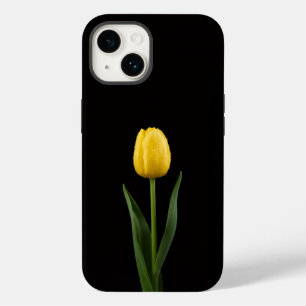 Coque Pour iPhone 14 Tulipe doré Black 4 Luxe iPhone 14 Mate