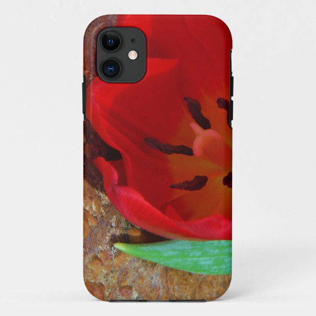 Coques Case-Mate iPhone Tulipe jaune printemps et rouge (Dos)