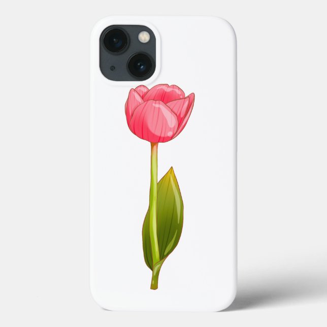 Coques Case-Mate iPhone Tulipe rose - Art Fleur esthétique brillant (Verso)