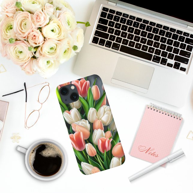 Coques Case-Mate iPhone Tulipes florales de Pêche Rose (Créateur téléchargé)