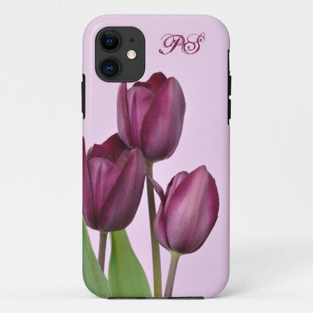 Coques Case-Mate iPhone Tulipes pourpres (Dos)