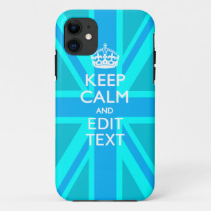 Coques Pour iPhone Turquoise Aqua Gardez Le Calme Et Votre Texte Unio