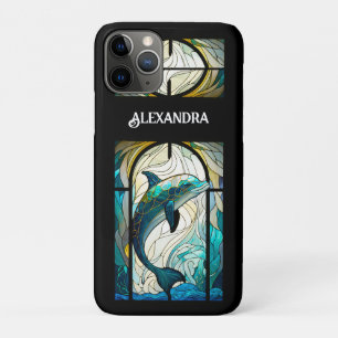 Case-Mate iPhone Case Turquoise bleu blanc dauphin look de verre tendu