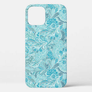 Coques Pour iPhone Turquoise bleu blanc Elegant Motif Paisley