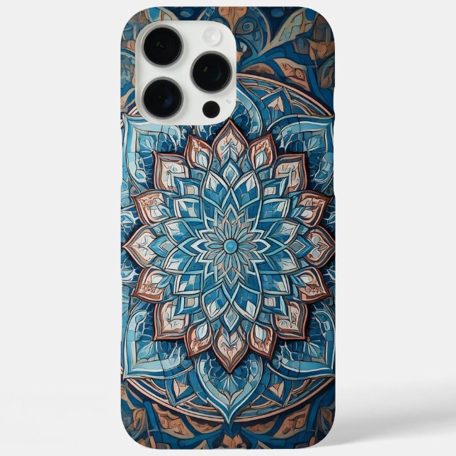 Coques Case-Mate iPhone Turquoise bleu turc Motif Mandala (Verso)