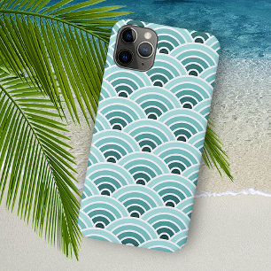 Case-Mate iPhone Case Turquoise Blue Green Concentré Vagues Art Motif