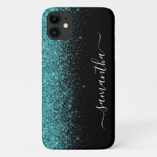 Case-Mate iPhone Case Turquoise Blue Parties scintillant Ombre Nom perso