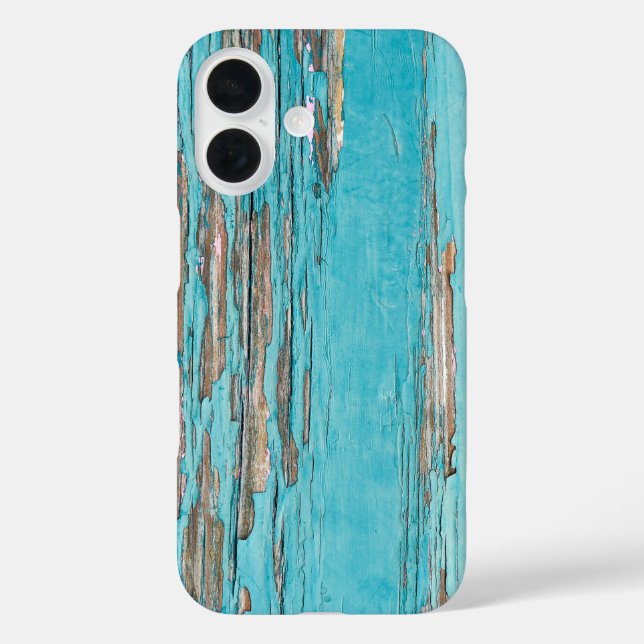 Coques Case-Mate iPhone turquoise bois shabby chic (Verso)