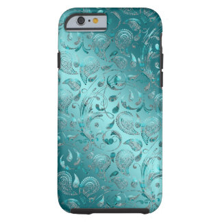 Coque Tough iPhone 6 Turquoise brillante de Paisley