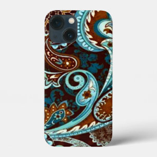 Case-Mate iPhone Case Turquoise Brown Vintage Paisley
