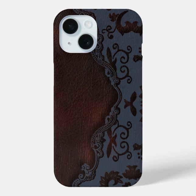 Coques Case-Mate iPhone turquoise Brown western pays à outils cuir (Verso)