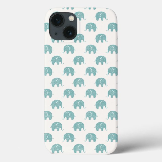 Coques Case-Mate iPhone Turquoise Cute Elephant Motif (Verso)