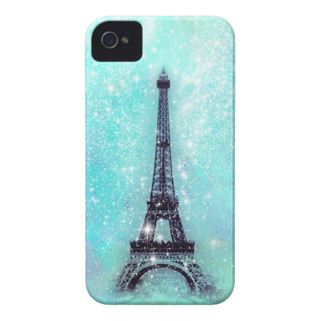 Coques Case-Mate iPhone Turquoise de Tour Eiffel (Dos)
