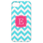 Turquoise de zigzag et monogramme fait sur
