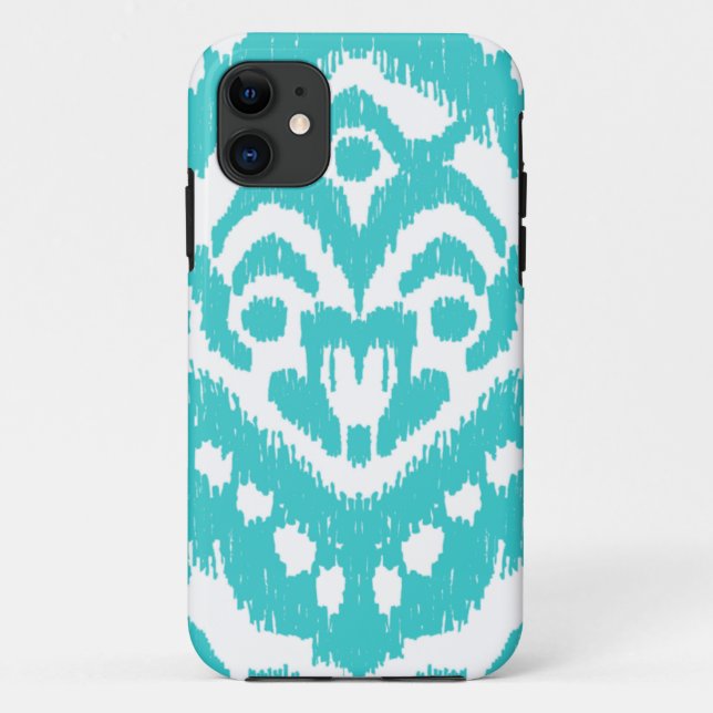 Coques Case-Mate iPhone Turquoise d'Ikat- de zigzag de Megan Adams (Dos)