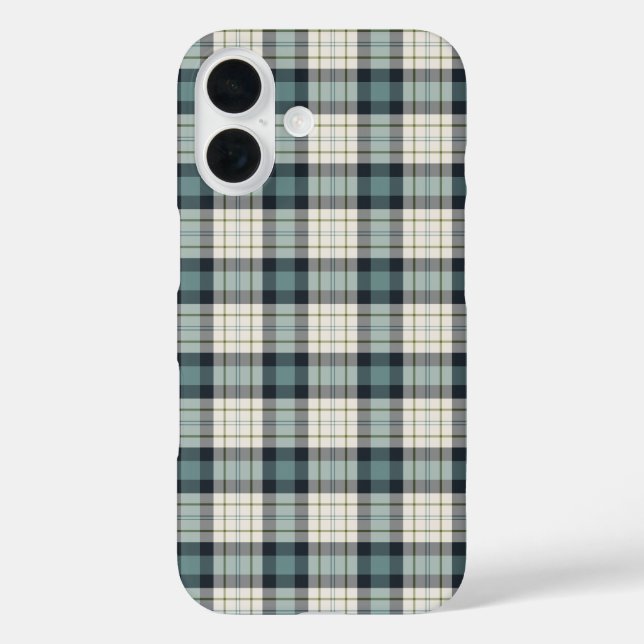 Coques Case-Mate iPhone Turquoise et bleu marine Rustique Plaid (Verso)