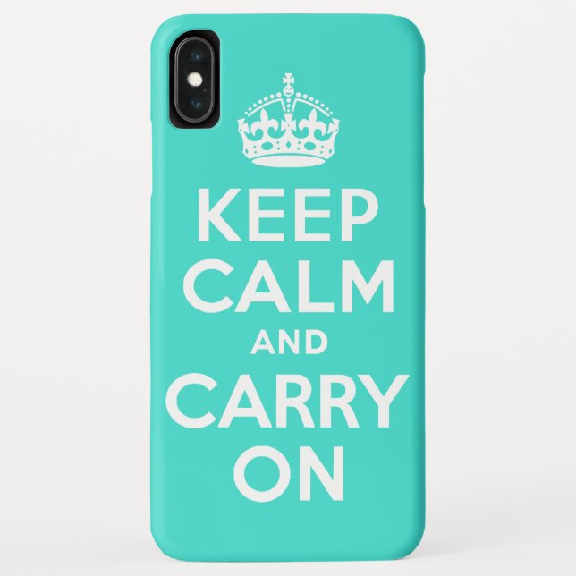 Coques Case-Mate iPhone Turquoise Gardez le calme et continuer (Dos)