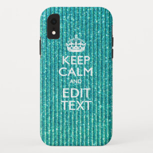Coque Case-Mate Pour iPhone Turquoise Gardez le calme et votre texte festif