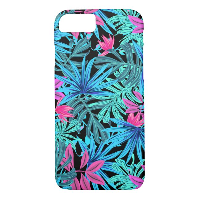 Coques Case-Mate iPhone Turquoise hawaïen tropical feuilles de palmier (Dos)