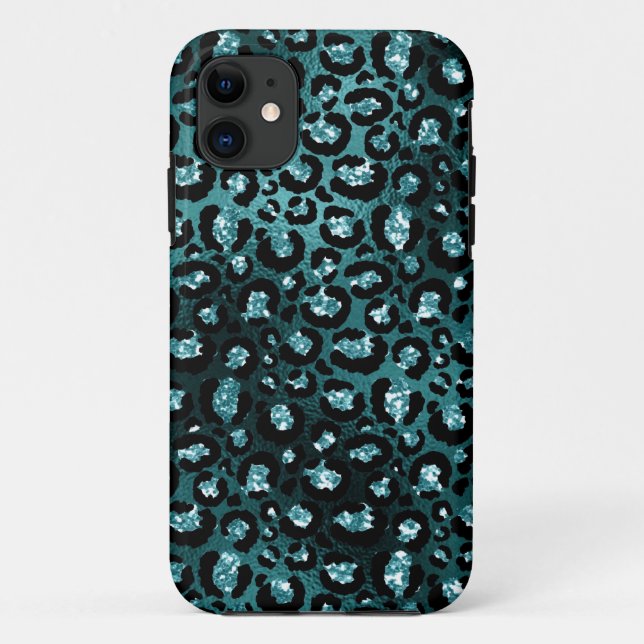 Coques Case-Mate iPhone Turquoise Ombre et Parties scintillant de verre no (Dos)