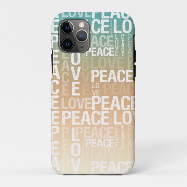 Coques Case-Mate iPhone Turquoise Peach Gold White Peace Love         (Dos)