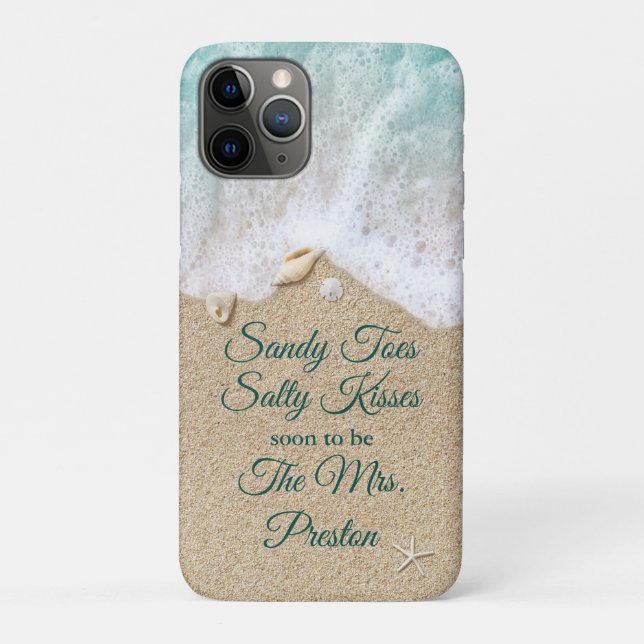Coques Case-Mate iPhone Turquoise Sandy Toits Salty Baisers Mariage (Dos)