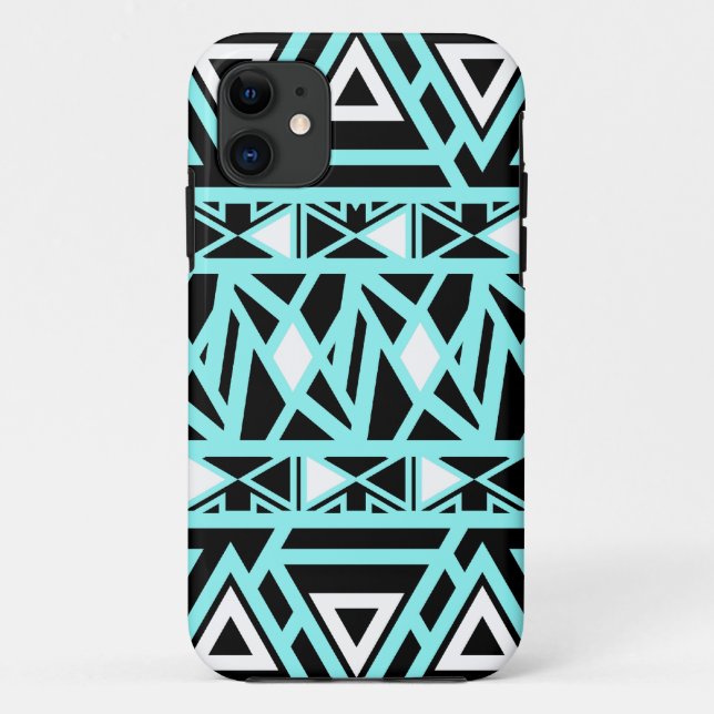 Coques Case-Mate iPhone Turquoise tribale audacieuse (Dos)