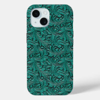 Turquoise vert cowgirl floral à outils cuir occide
