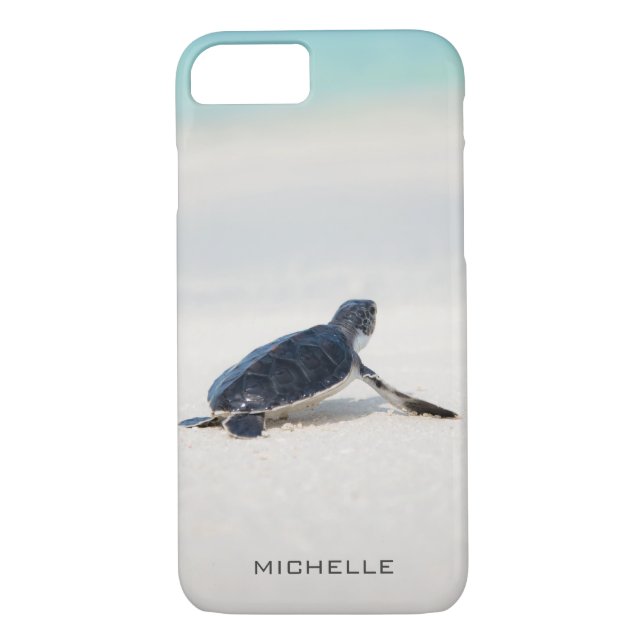 Coques Case-Mate iPhone Turtle Beach Voyage Nom personnalisé | Nature (Dos)