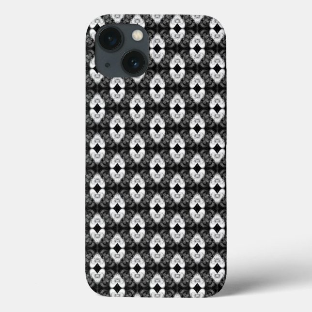 Coques Case-Mate iPhone Twin Hearts sur Motif noir (Verso)