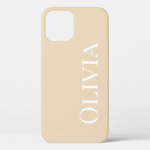 Case-Mate iPhone Case Typographie blanche moderne Tan personnalisée