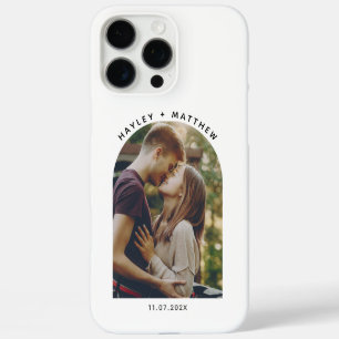 Coques iPhone 16 Pro Max Typographie d'arc photo personnalisée