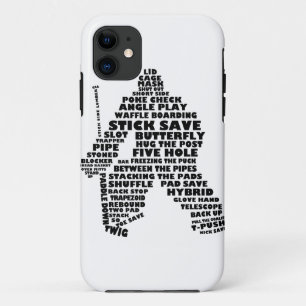 Coque iPhone 11 Typographie de gardien de hockey Cellule de téléph