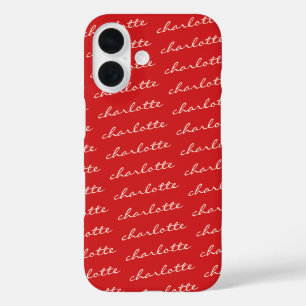 Coque Pour iPhone 16 Typographie de script de Motif de nom personnalisé