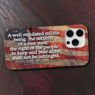 Coque iPhone 15 Pro Max Typographie du deuxième amendement Drapeau rustiqu